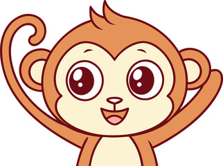 Obraz premium Monkey Illustration Design. Cute Monkey Illustration. Wild Monkey Design. Monkey Outline Illustration. Jungle Monkey Design. Cartoon Monkey Illustration. Monkey Wildlife Design. Playful Monkey