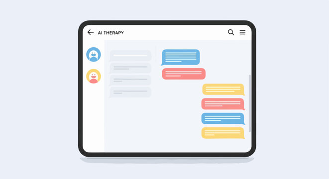 chat interface on tablet screen