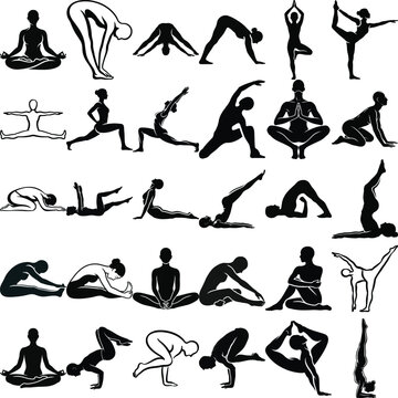 Yoga set of yoga poses