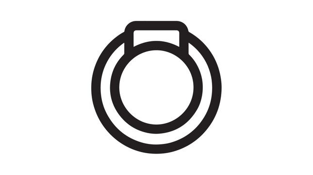 Power button icon vector illustration featuring a simple black circular symbol on a white background