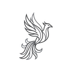 Fototapeta premium Stylized profile of a flying phoenix bird.