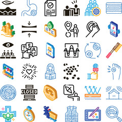 Fototapeta premium Representing a diverse collection of vector icons symbolizing various concepts across business, finance, medical, education, technology, and lifestyle themes