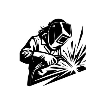 woman welder vector illustration