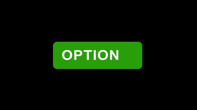 Green option button clicked by computer mouse cursor on black background, for digital user, interface interaction and, web development software, application concept