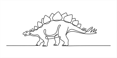 Stegosaurus dinosaur continuous line drawing © Ratna Art_Gallery