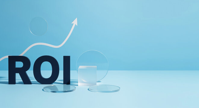 ROI calculation background for budget owners links marketing spend, revenue attribution and payback evidence to ad funding choices, investor presentation slides and board level finance review