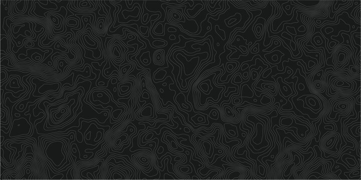 Abstract digital concept Topographic Contour smooth line Map Texture On Black Background With Subtle Line Pattern.
