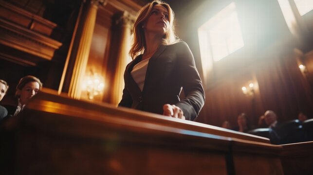 woman lawyer in courtroom