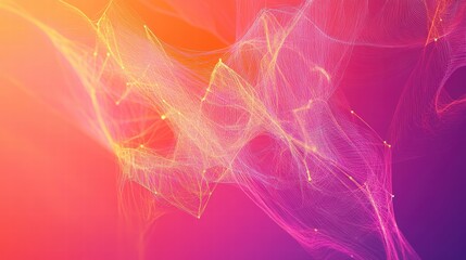 Naklejka premium abstract pink and orange network background