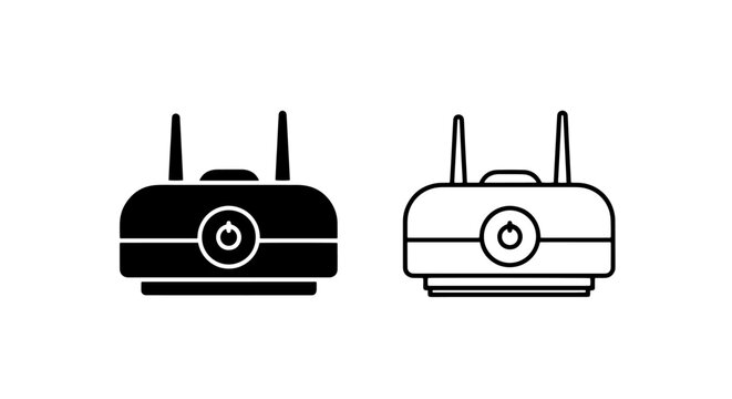Wi-Fi router icon with antennas, representing wireless internet connection and network technology