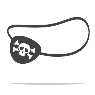 Black pirate eye patch vector isolated illustration