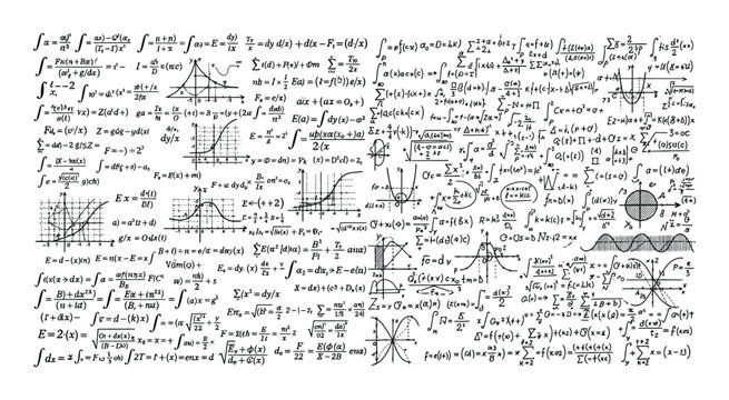 mathematical equations on whiteboard photo formulae mathematics calculations functions graphs