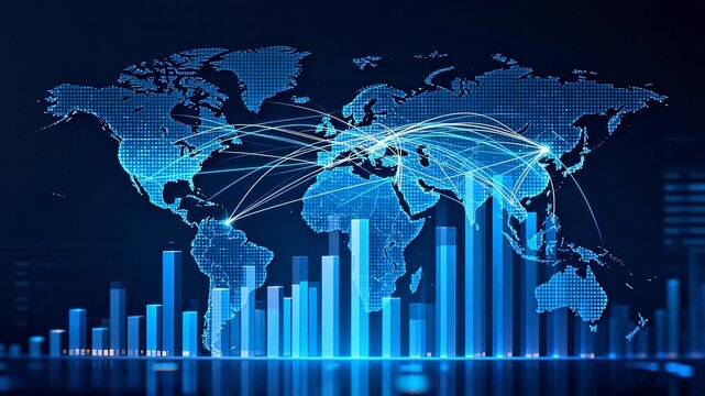 Global network map with data bars