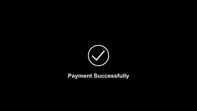 Minimalist payment successfully animated checkmark for digital e-commerce transactions and secure online banking user interface for modern mobile app development