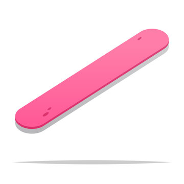 Pink nail file vector isolated illustration