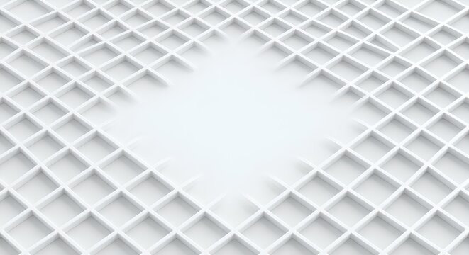 Minimal White 3D Grid Background