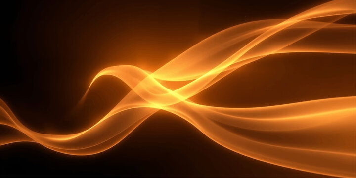 Abstract Fractal Fire and Smoke Wave Background with Glowing Energy Flow and Dynamic Light Lines