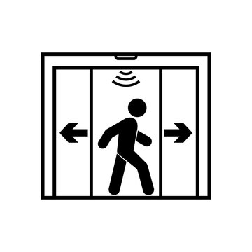 Automatic Sliding Doors icon. Element for design isolated on white background, for web and app. Flat vector illustration