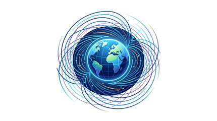 Digital Globe with Abstract Network Connections. © Farika