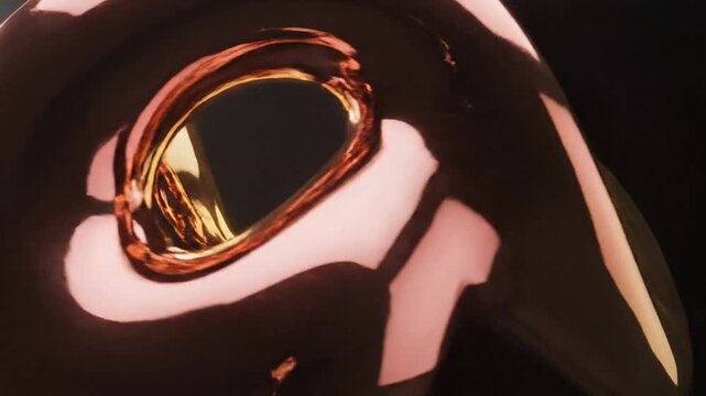 Polished rose gold and gold abstract geometric sculpture.