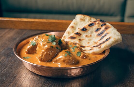 Authentic Indian Butter Chicken Restaurant Food Photography