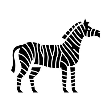 zebra glyph icon. zebra silhouette illustration.