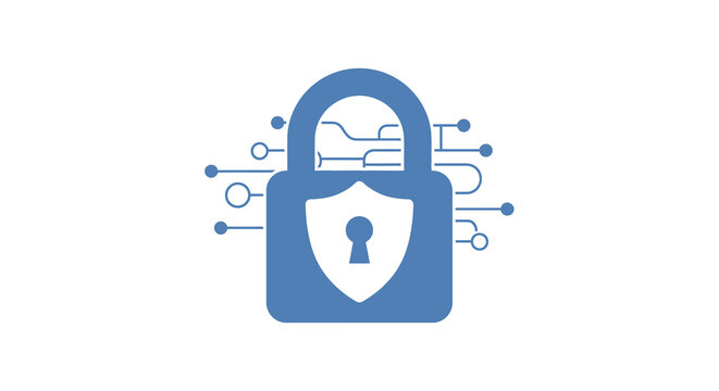 Padlock Icon With Binary Code Flat Vector Illustration