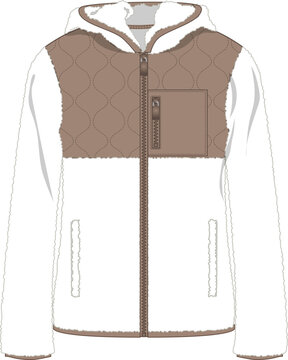 sherpa with quilted nylon