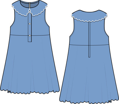 Scallop Collar Dress