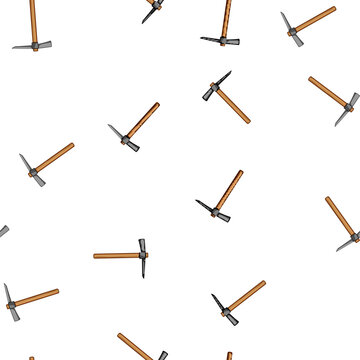 pattern worker masons hammer cartoon. industry tools, hand power, building materials worker masons hammer sign vector