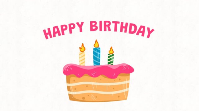 birthday cake with lit colored candles