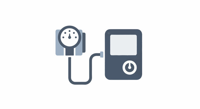 A blood pressure monitor with a gauge connected to a digital display unit