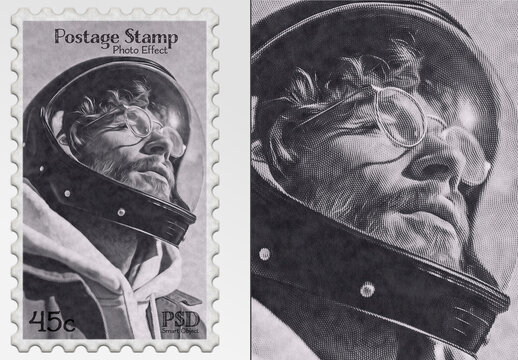 Vertical Vintage Postage Stamp Photo Effect