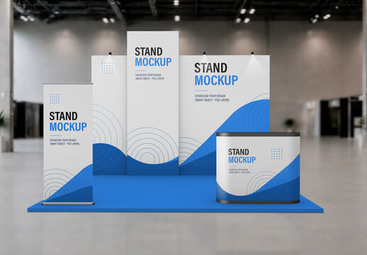 Exhibition Trade Show Booth Mockup Set