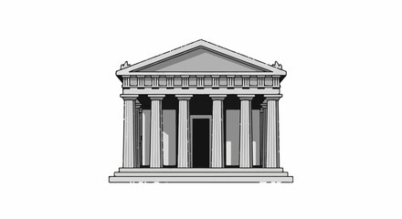 Obraz premium A classical structure with a triangular pediment and multiple columns