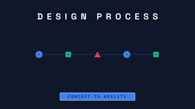 Creative Design Process Motion Graphic with Abstract Geometric Shapes