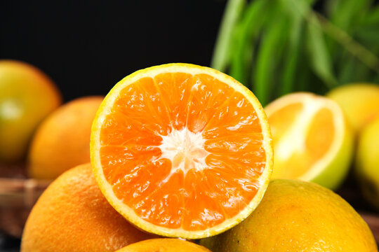 Fresh Cut Orange from Hubei Zigui China Showing Juicy Flesh and Vitamin Rich Segments Summer Citrus Fruit