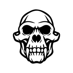Logotipo con dibujo sencillo con lineas del cráneo de un simio tipo gorila visto de frente © teracreonte