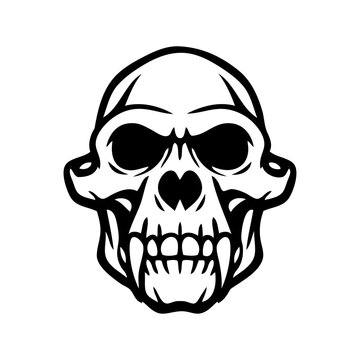 Logotipo con dibujo sencillo con lineas del cr&aacute;neo de un simio tipo gorila visto de frente