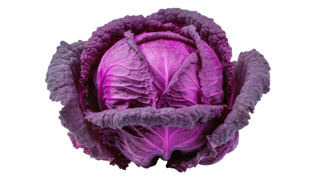 Whole red cabbage with ruffled outer leaves