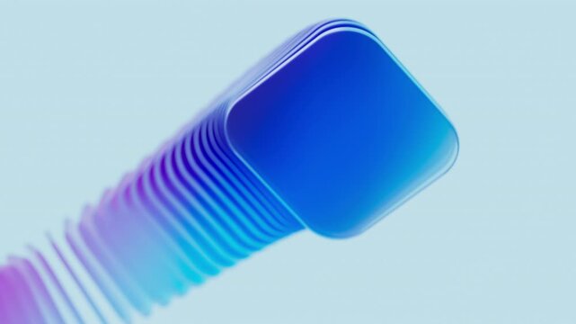Gradient rotating glass background video, 3d rendering.