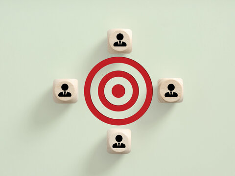 Business team aiming at shared target goals