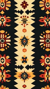 selective focus cultural folk textile pattern with handcrafted aesthetic feel