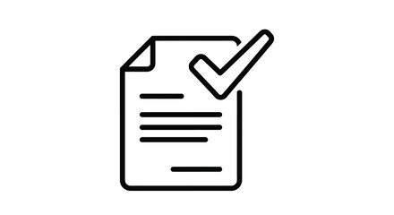 document with checkmark line icon paper tick © DELRUBA