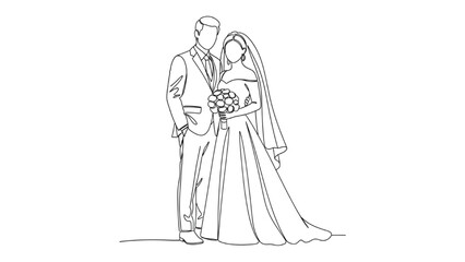 A wedding couple stands together in happiness outdoors on their special day © Stock Image Paradise