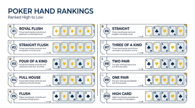 Poker Hand Rankings Chart: Visual Guide to Winning Combinations