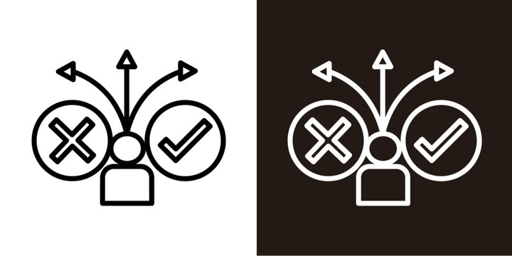 Decision Making  Icon Set White Stlye Collection 