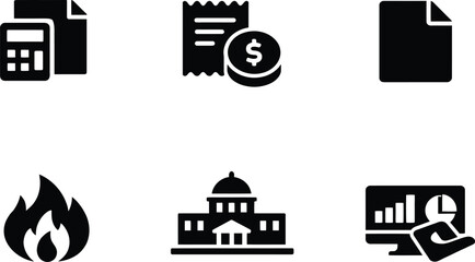 Naklejka premium Professional business finance and management vector icon set
