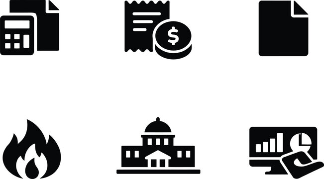 Professional business finance and management vector icon set