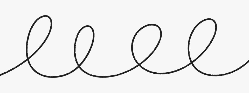 Line cable brush with squiggle charcoal doodle for black chalk stroke. Crayon curve pencil with shape graphic hand for spiral coil abstract. Wavy drawing line with background squiggle drawn.